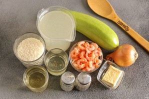 Ризотто с креветками и цукини