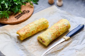 Рулет из кабачков с ветчиной и сыром Рулет из кабачков с ветчиной и сыром