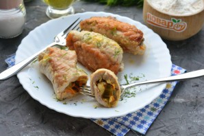 Рулетики из свинины с огурцом
