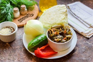 Салат с морской и пекинской капустой Салат с морской и пекинской капустой