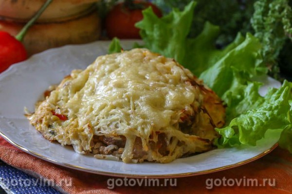 Свинина «Медвежья лапа» с начинкой из сладкого перца с чили и моцареллой