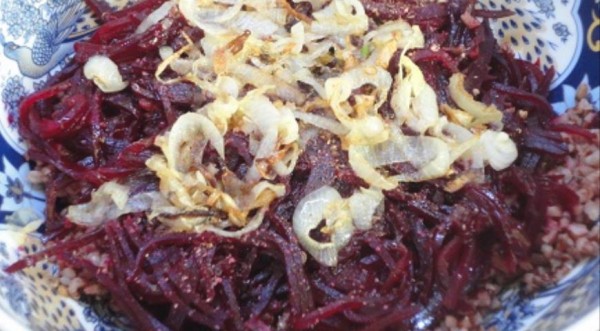 Теплый салат с красным рисом и свеклой, пошаговый рецепт с фото Теплый салат с красным рисом и свеклой, пошаговый рецепт с фото