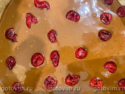 Брауни с творогом и вишней