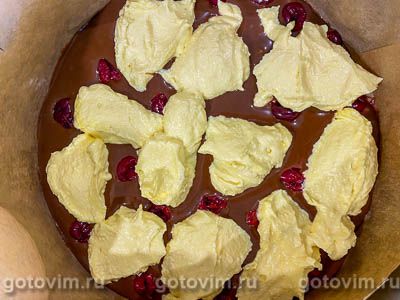 Брауни с творогом и вишней