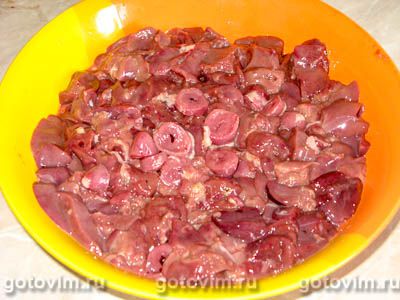 Куриная печень и сердечки, тушенные с тыквой Куриная печень и сердечки, тушенные с тыквой