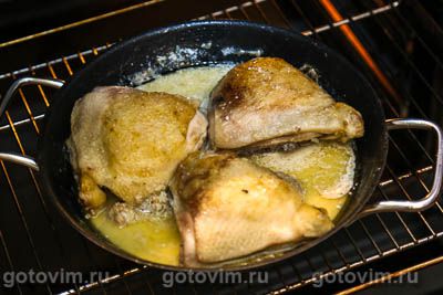 Куриные бедра с горчицей и сливками