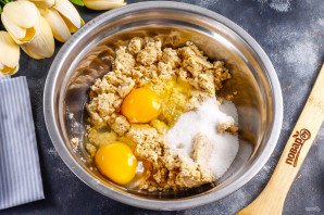 Песочный торт с орехами