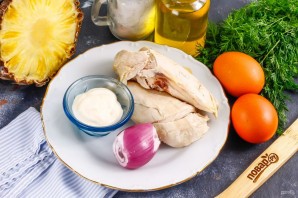 Салат с цесаркой с ананасом