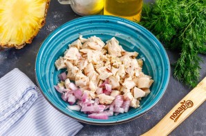 Салат с цесаркой с ананасом