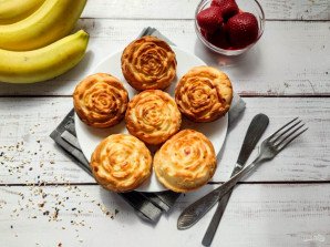 Творожные кексы с клубникой Творожные кексы с клубникой