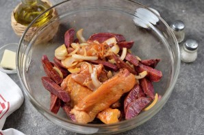 Батат с курицей в духовке Батат с курицей в духовке