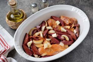 Батат с курицей в духовке Батат с курицей в духовке