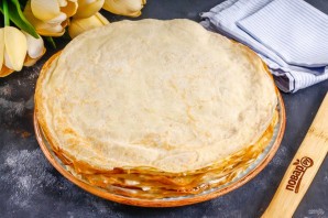 Блинный торт с творожным сыром