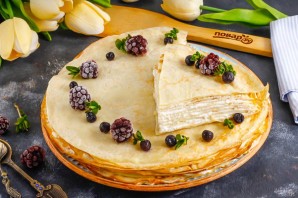 Блинный торт с творожным сыром