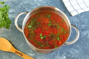 Борщ без капусты с солеными огурцами