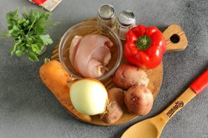 Диетический суп на курином бульоне