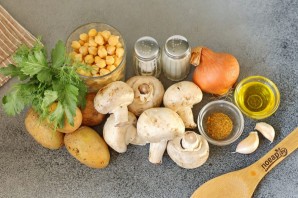 Грибной суп с нутом