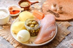 Суп с курицей и оливками Суп с курицей и оливками