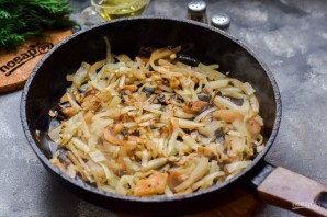 Заливной пирог с капустой и грибами