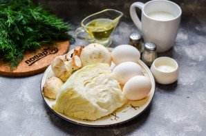 Заливной пирог с капустой и грибами