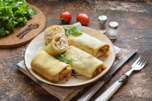 Блины с рыбным фаршем Блины с рыбным фаршем