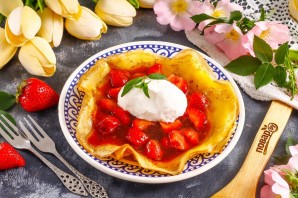 Десерт "Фламбе заката"