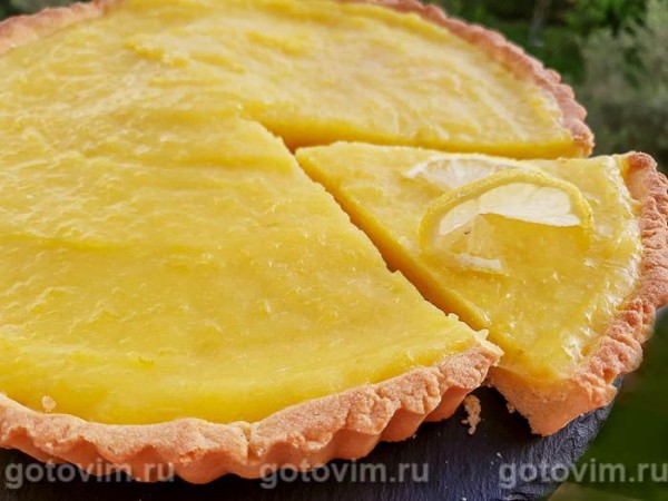 Французский песочный пирог с заварным лимонным кремом (tarte au citron)