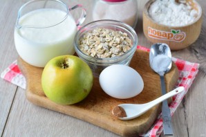 Маффины с овсяными хлопьями и яблоками