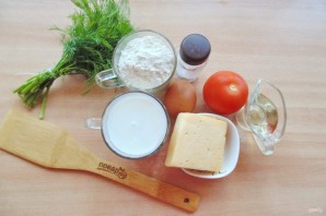 Оладьи с помидорами и сыром