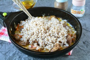 Перловка с куриной печенью