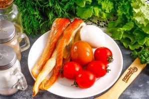 Салат из брюшек семги