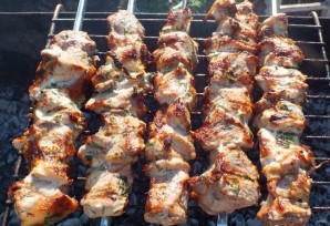 Шашлык с майонезом и лимоном