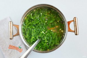 Суп из шпината с сыром