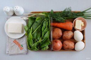 Суп из шпината с сыром