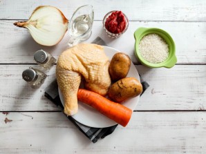 Томатный суп с курицей и рисом Томатный суп с курицей и рисом