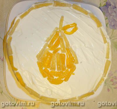 Торт с грушей и творожным кремом в мультиварке