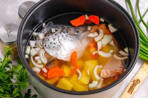 Уха из лосося в мультиварке