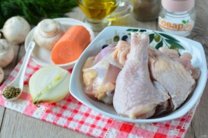 Курица с грибами в фольге