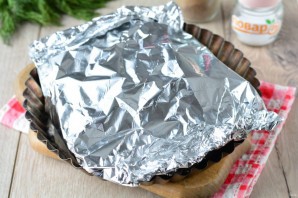 Курица с грибами в фольге