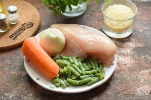 Плов с курицей и стручковой фасолью Плов с курицей и стручковой фасолью