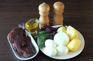 Салат из морского окуня горячего копчения