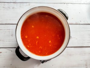 Томатный суп с курицей и рисом Томатный суп с курицей и рисом