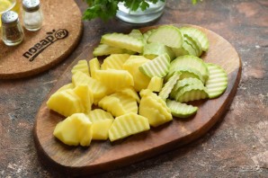 Индейка с картошкой и кабачками Индейка с картошкой и кабачками