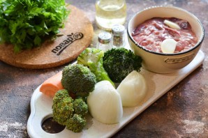 Куриная печень с брокколи