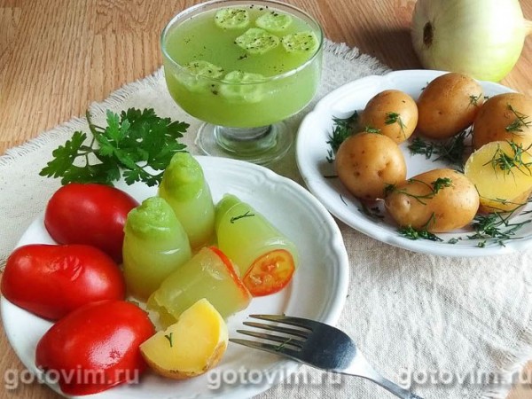 Желе из огурца к молодому картофелю Желе из огурца к молодому картофелю