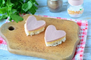 Бутерброды в виде сердца