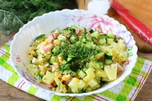 Окрошка на огуречном рассоле