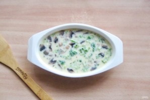 Омлет с брокколи и грибами