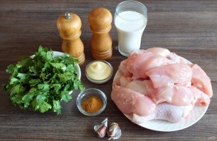 Шашлык из курицы с кинзой