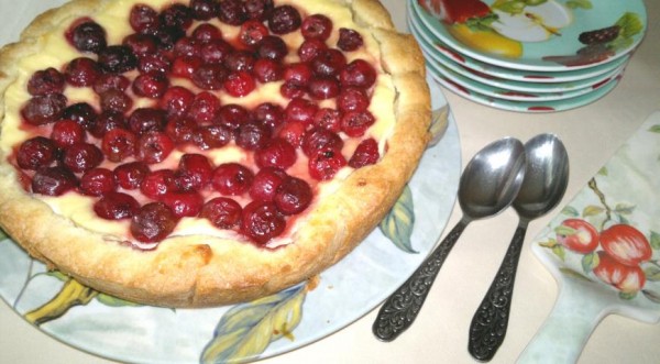 Тарт с творожно-сливочной начинкой и вишней, пошаговый рецепт с фото